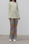 SWAYING/KNIT Flared Pants SW212XZ47 Purple Gradient PS26